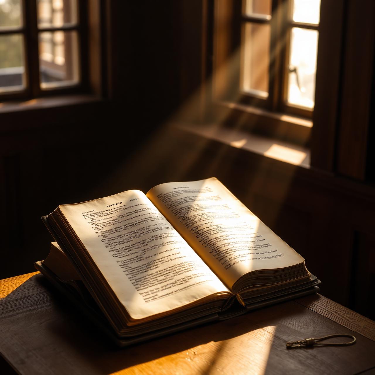 Open scripture in morning light